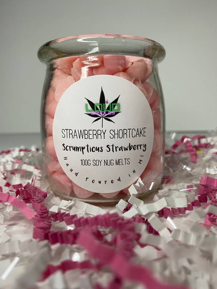 Strawberry Shortcake Nug Melts for wholesale by Loud Candle Company
