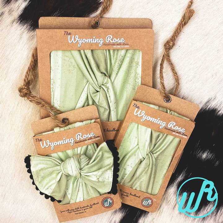 The Wyoming Rose - Wholesale Fashion Headband - Women's - Solid Sage Stripes Headband