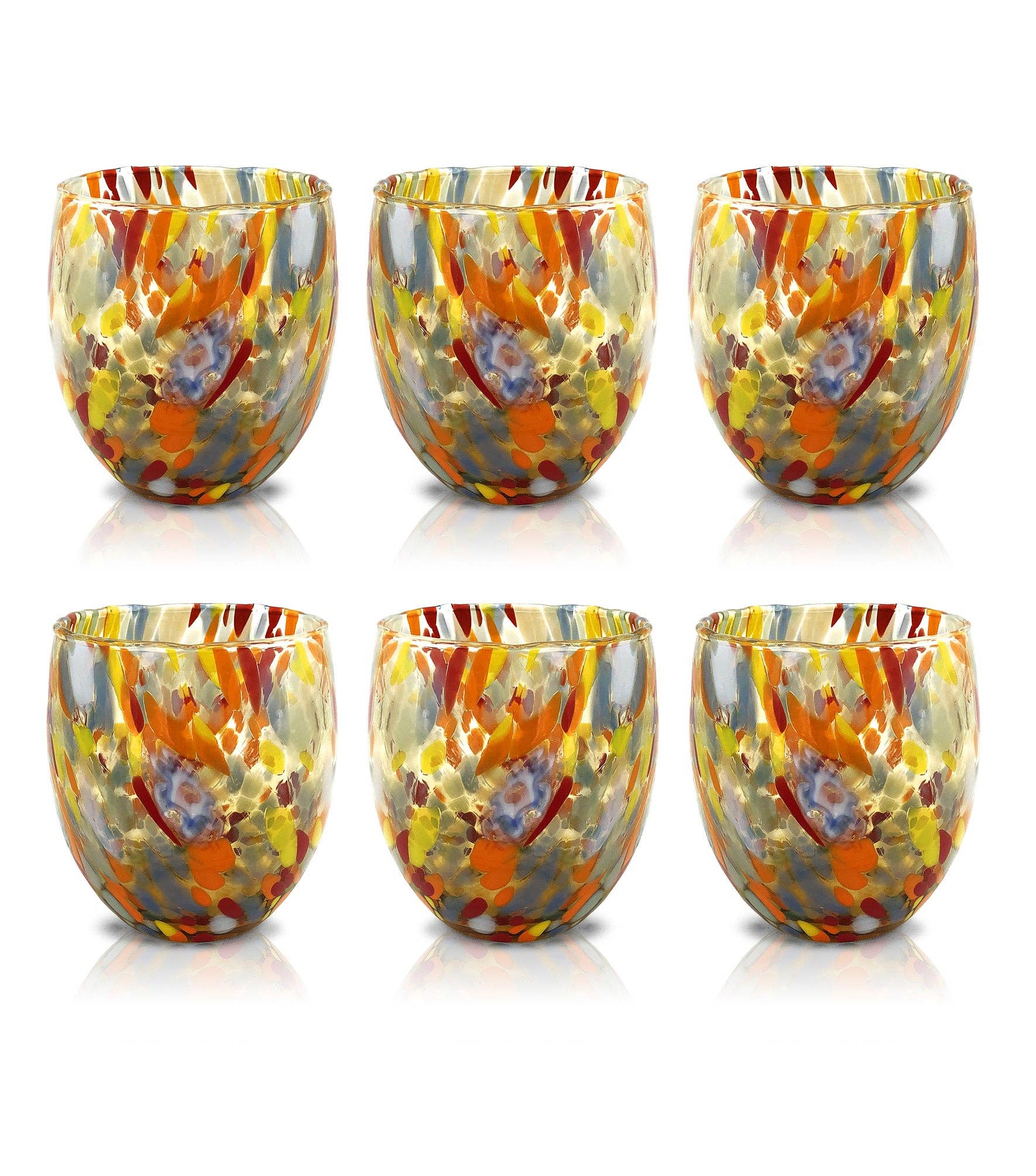 Mazzega Art & Design - Vente Verre/tasse - 6 verres en verre « Les couleurs de Murano ». ACQUA-CLASSIQUE6
