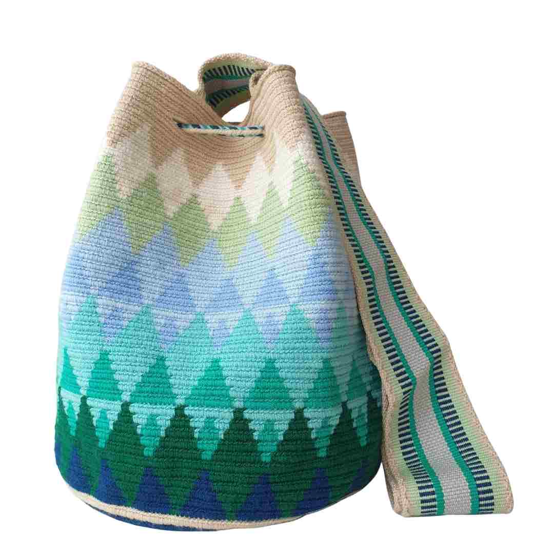 Lombia + Co. – Großhandel Umhängetasche - Damen – Traditionelle, meistverkaufte WAYUU-Tasche (Pfauengröße L)2