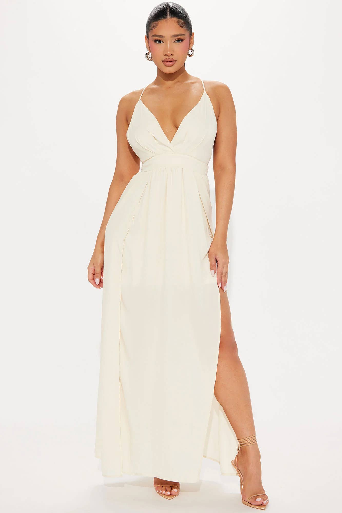 5besties inc – Engroshandel Kjole - Dame – MAXIKJOLE MED SLIDS FORAN PÅ TVÆRS AF RYGGEN7