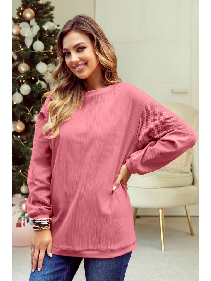 1 the Woman - Vente Sweat-shirt – femme - Sweat-shirt surdimensionné en velours côtelé S-3XL/ 16 couleurs6