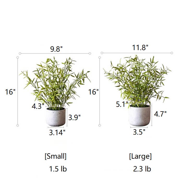 Rustic Reach - Wholesale Artificial Plant - Realistic Mini Bamboo Leaf Potted Plant