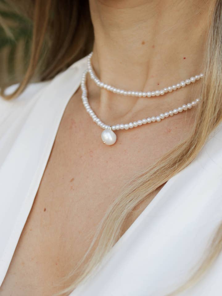 DOPPELTE PERLEN-CHOKERHALSKETTE für den Großhandel von The Diamond Setter