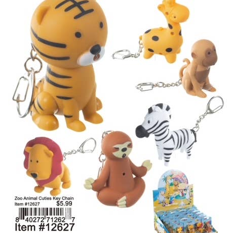 Puka Creations - Venta al por mayor Llavero - Niños - Llavero Zoo Animal Cuties
