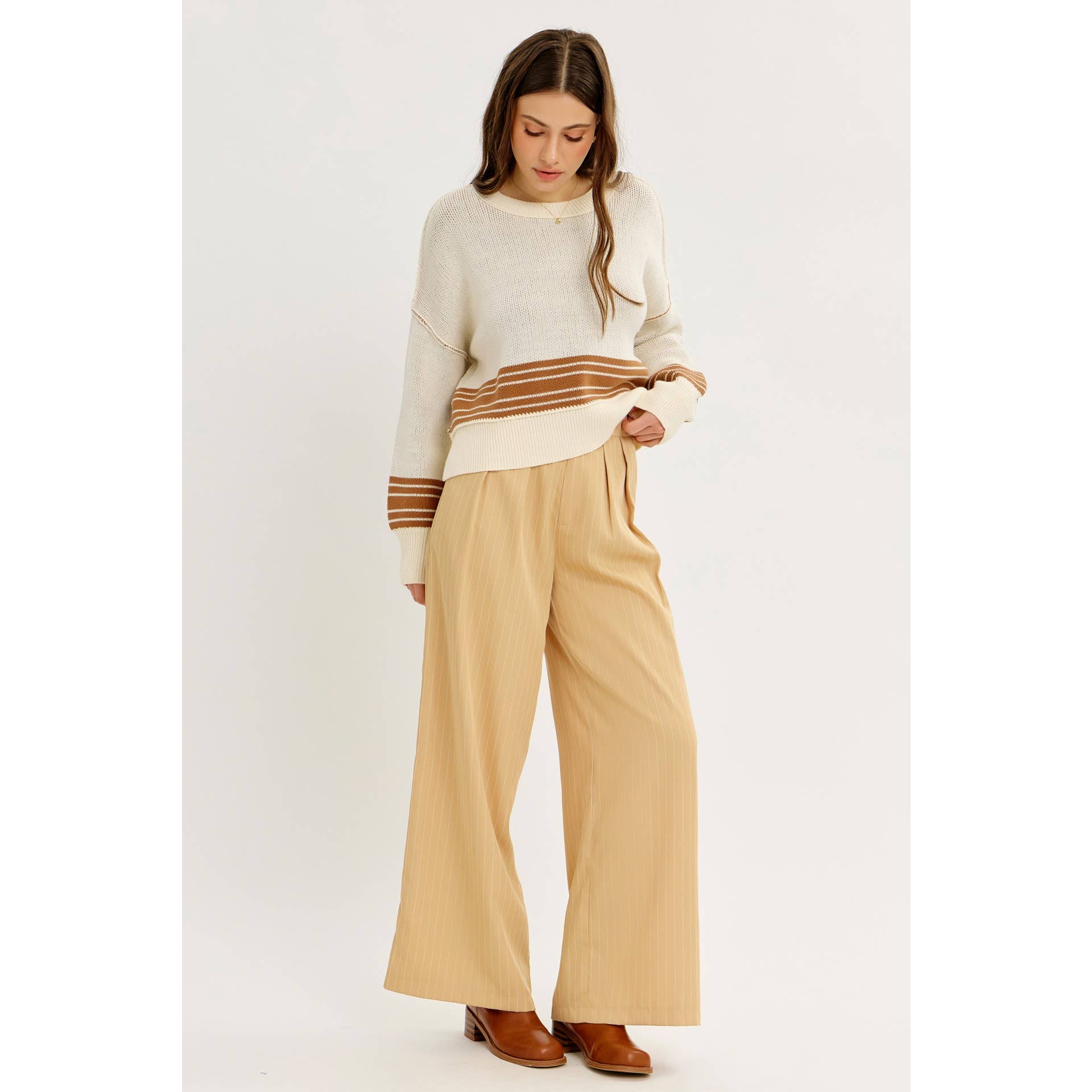 idem ditto - Vente Pull en maille – femme - PULL EN MAILLE RAYÉE BOXY INFINIMENT POLYVALENT26