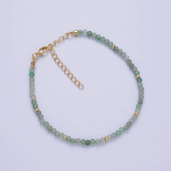 Aim Eternal - Wholesale Beaded bracelet - 7"+2" Green Aventurine/Prehnite Bead Bracelet WA1197 WA11983