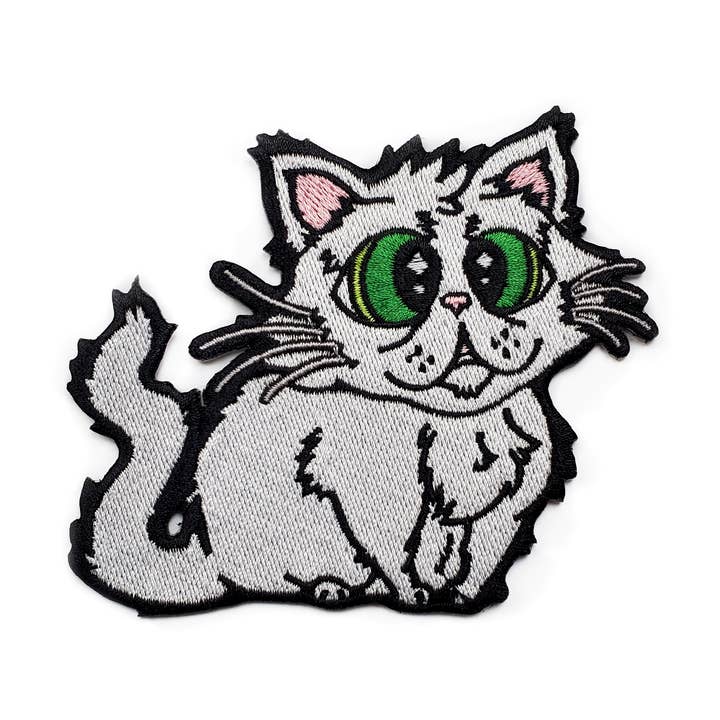 Parche bordado Floof Cat para planchar o coser para venta al por mayor de Kolorspun Pins