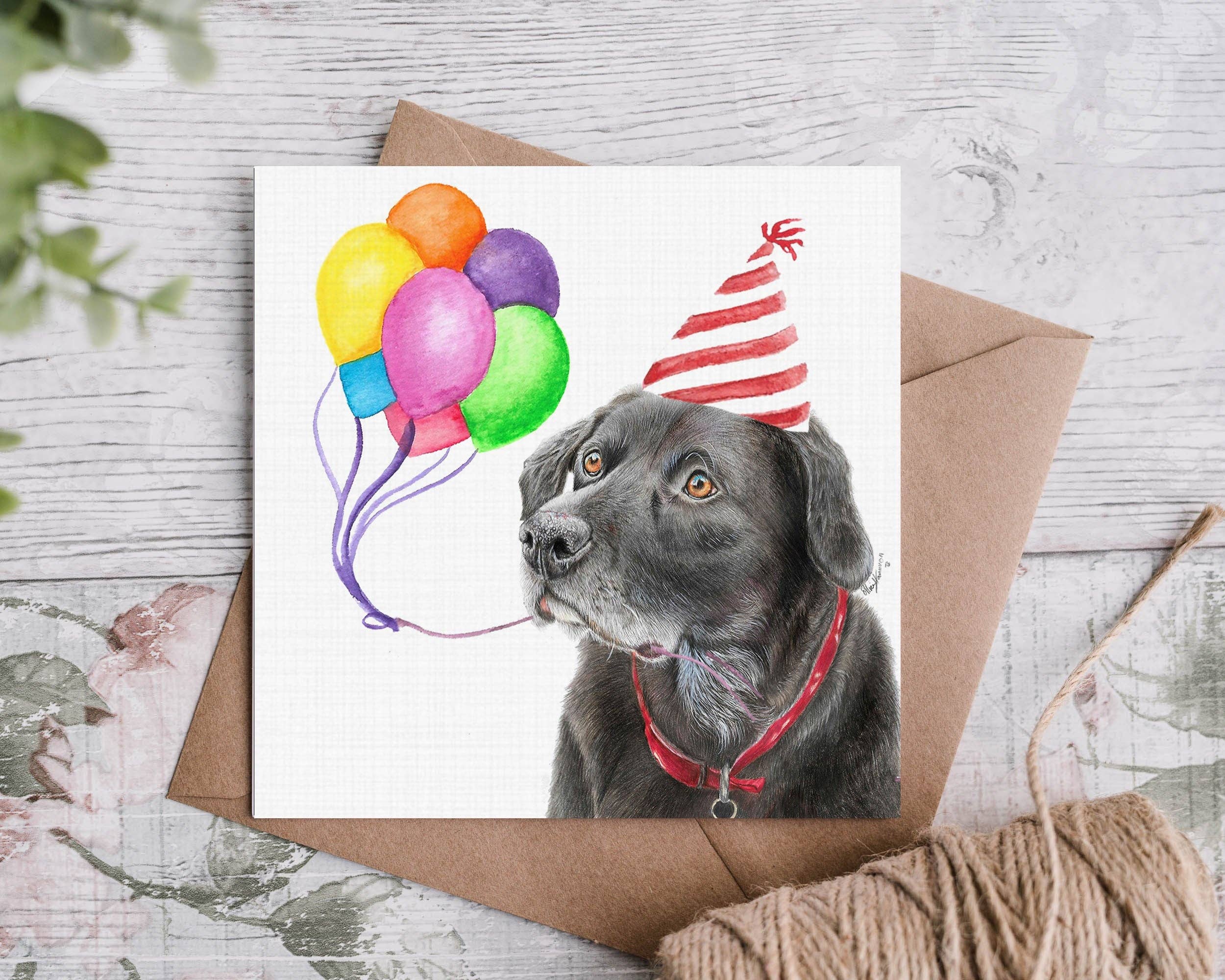 Cloud Jellybean Art – Engroshandel Fødselsdagskort – Sort Labrador Fødselsdag Kort/Sort Lab