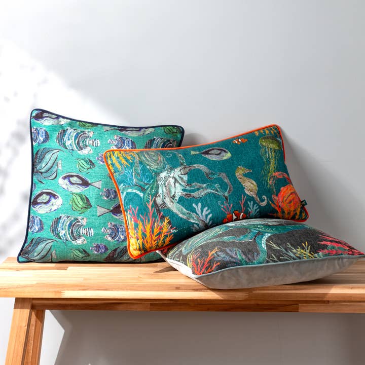 Abyss Sea Creatures Rectangular Cushion Ocean for wholesale on Faire
