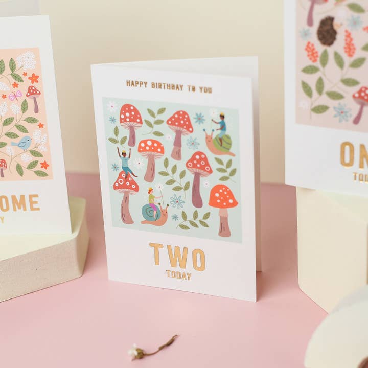 Mifkins - Wholesale Birthday Card - Woodland Antics Toadstool 2nd Birthday Card3