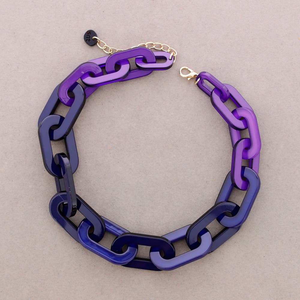 Sonata - Venta al por mayor Bisutería - Gargantilla Eslabones Bicolor Resina0