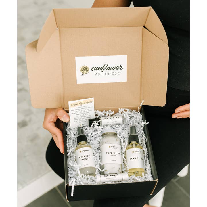 Sunflower Motherhood - Wholesale Bath & Body Set - Self Care Gift Box | Pampering Spa Kit Gift for New Moms