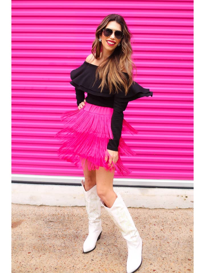Pink Signature Moves Fringe Skort for wholesale on Faire1
