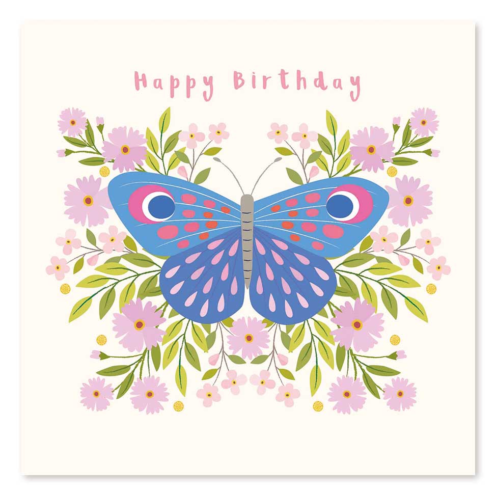 Klara Hawkins - Wholesale Birthday Card - Happy Birthday Female Butterfly Card1