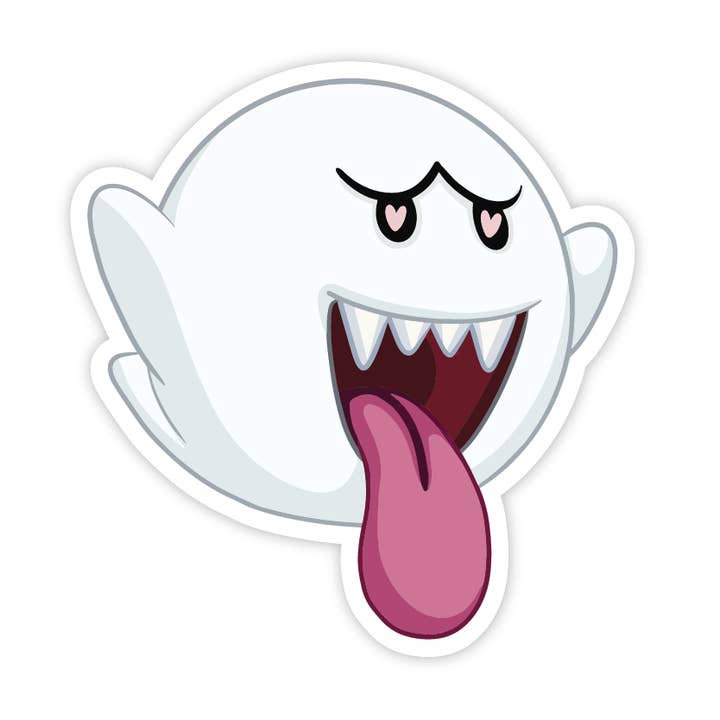 Super Retro Boo - Autocollant Vinyle de Jeu Vidéo pour la vente par Simple Whimsy