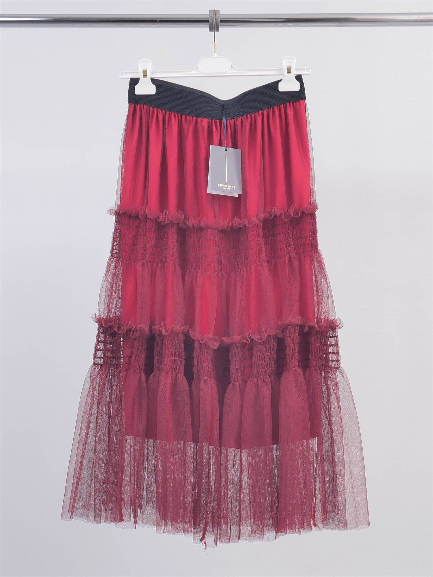 Cecile Wang – Großhandel Rock – Damen – Mehrlagiger Tüllrock mit Rüschen BCG15542