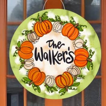Personalized Pumpkins All Around Door Hanger - SHIP TO STORE for wholesale by Baxter & Me