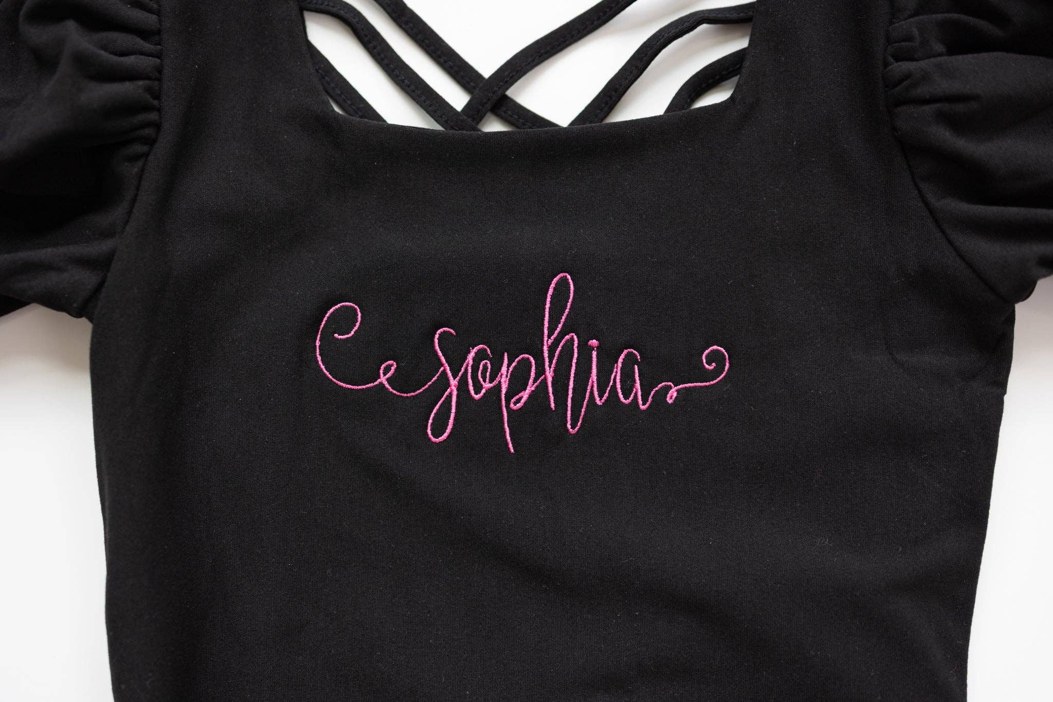 Cheeky Plum - Wholesale Leotard - Kids - Puff Sleeve Leotard - Black Magic11