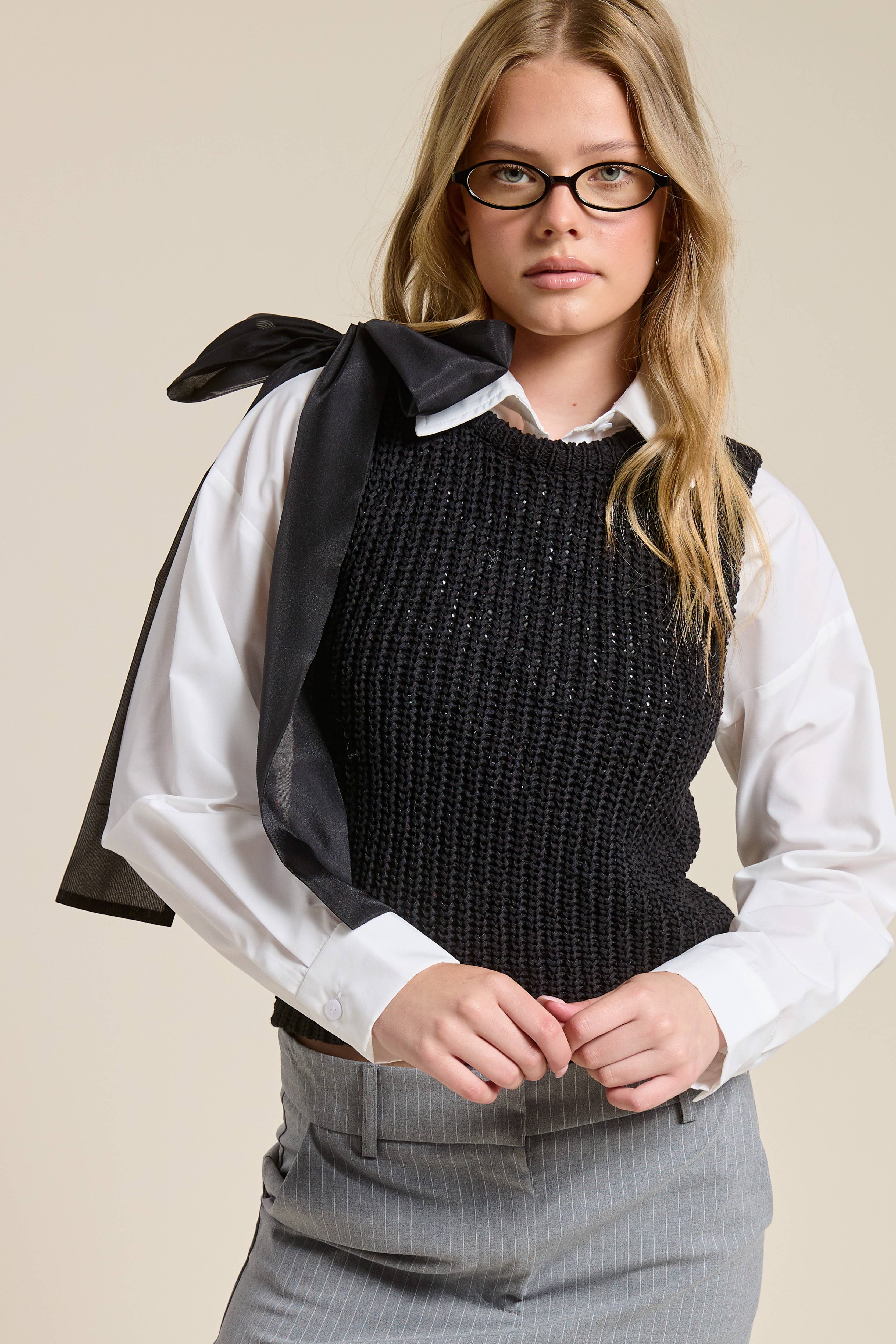 Mimosa - Wholesale Knit Top - Women's - Sleeveless Knit Tank with Oversized Bow Detail11