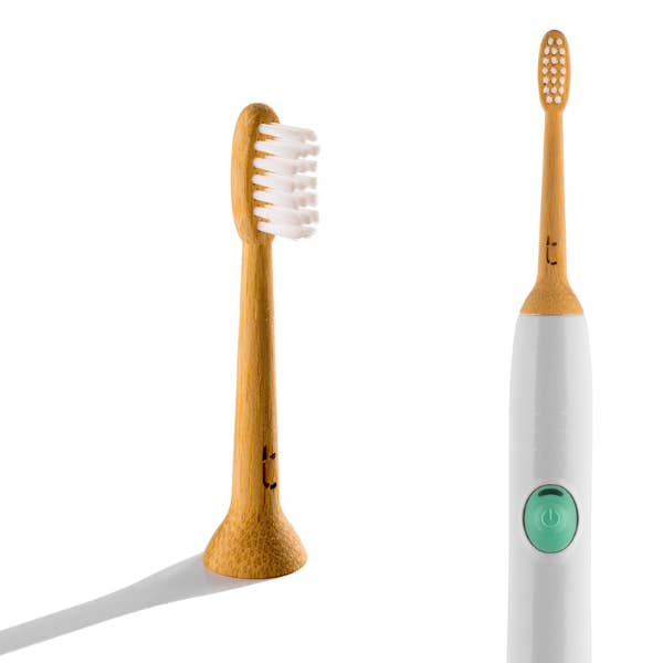 The world's FIRST solid bamboo electric toothbrush head! for wholesale by Truthbrush LLC