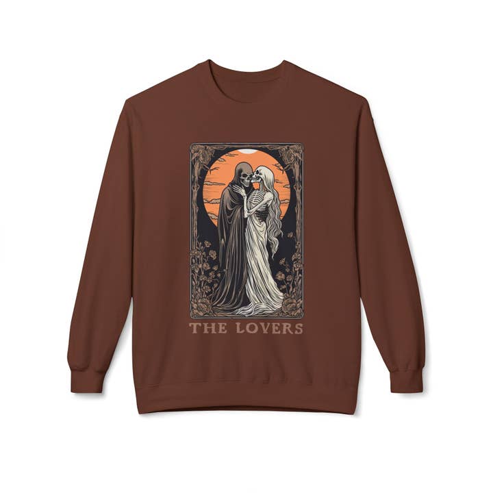 Goth Cloth Co. – wholesale Sweatshirt med tryck - Unisex – Älskarna Tarot Skelett Tröja