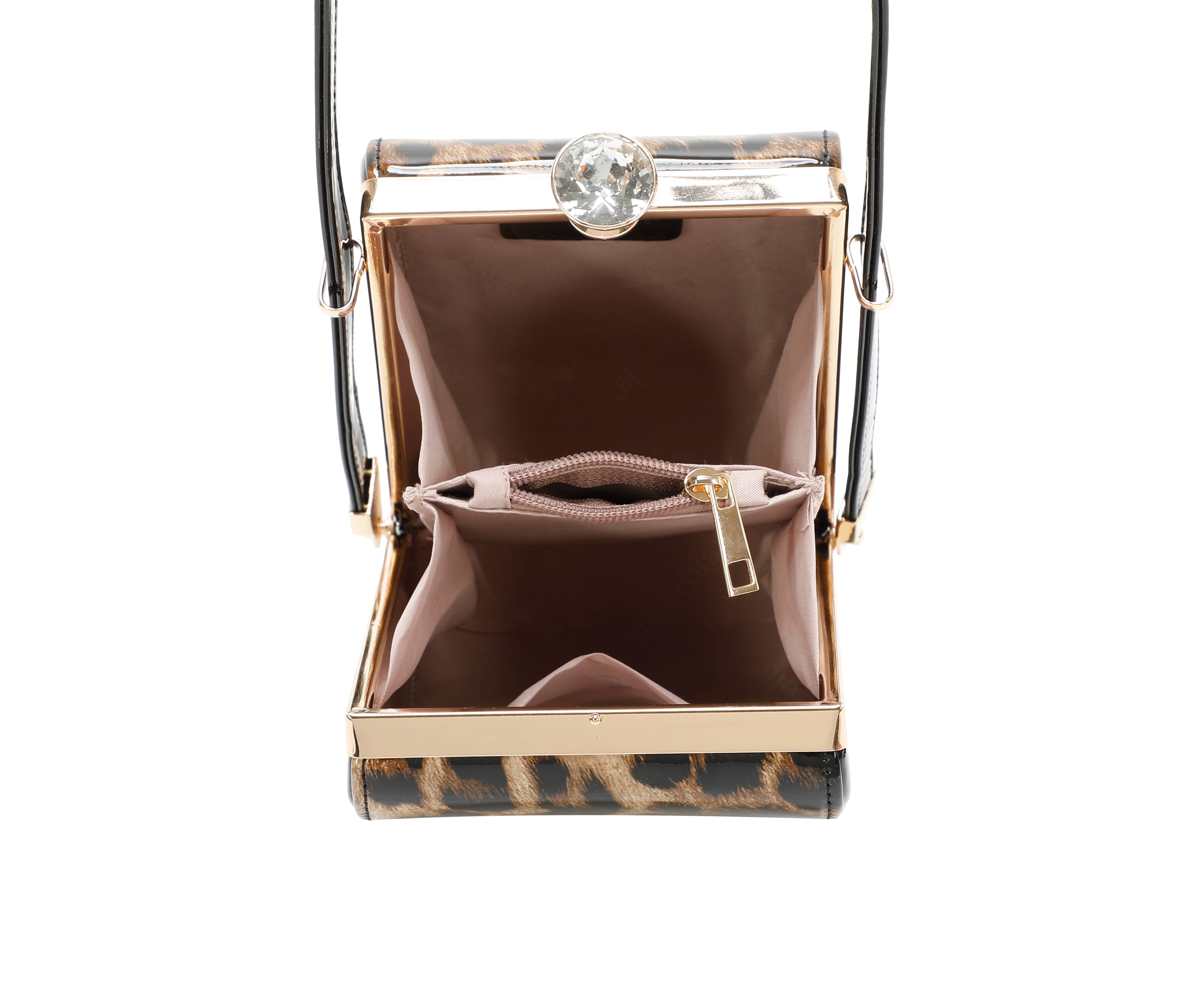 Superbia - Vente Sac porté épaule – femme - Sac verni Superbia à sangle ajustable et fermoir en diamant2