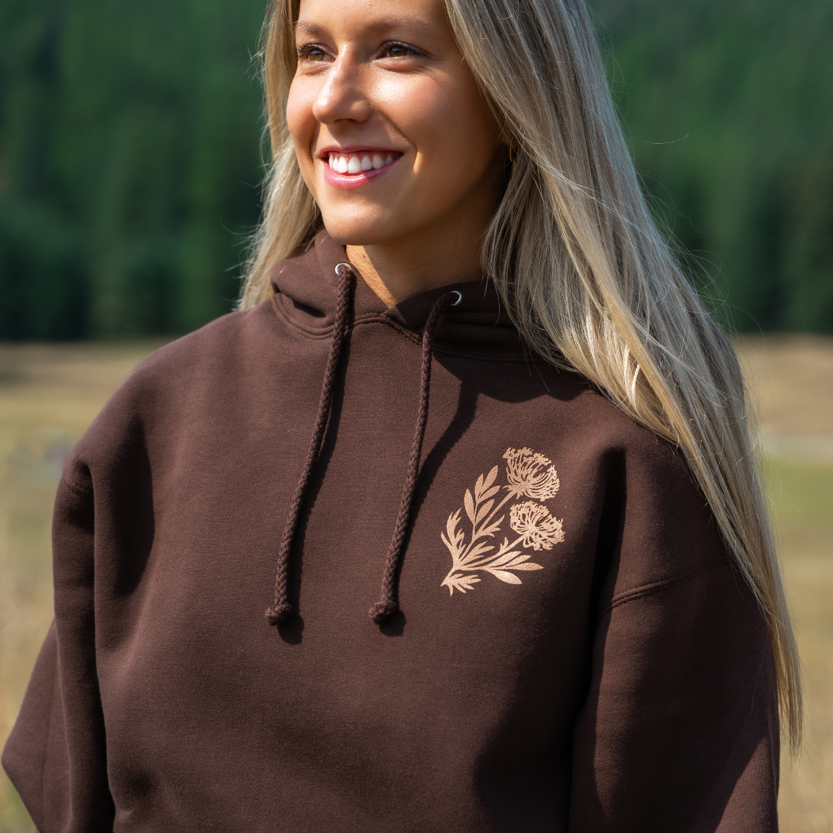 The Montana Scene - Wholesale Hoodie - Unisex - Wild Field Unisex Hoodie - Brown1