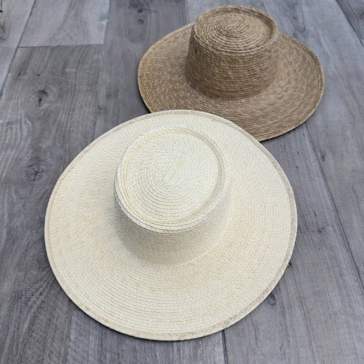 Queens INC - Wholesale Straw Hat - Women's - Palm Leaf Gambler Hat