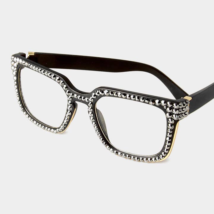 Sensibling Corp. - Wholesale Sunglasses - Women's - Crystal Embellished Clear Lens Wayfarer Sunglasses15