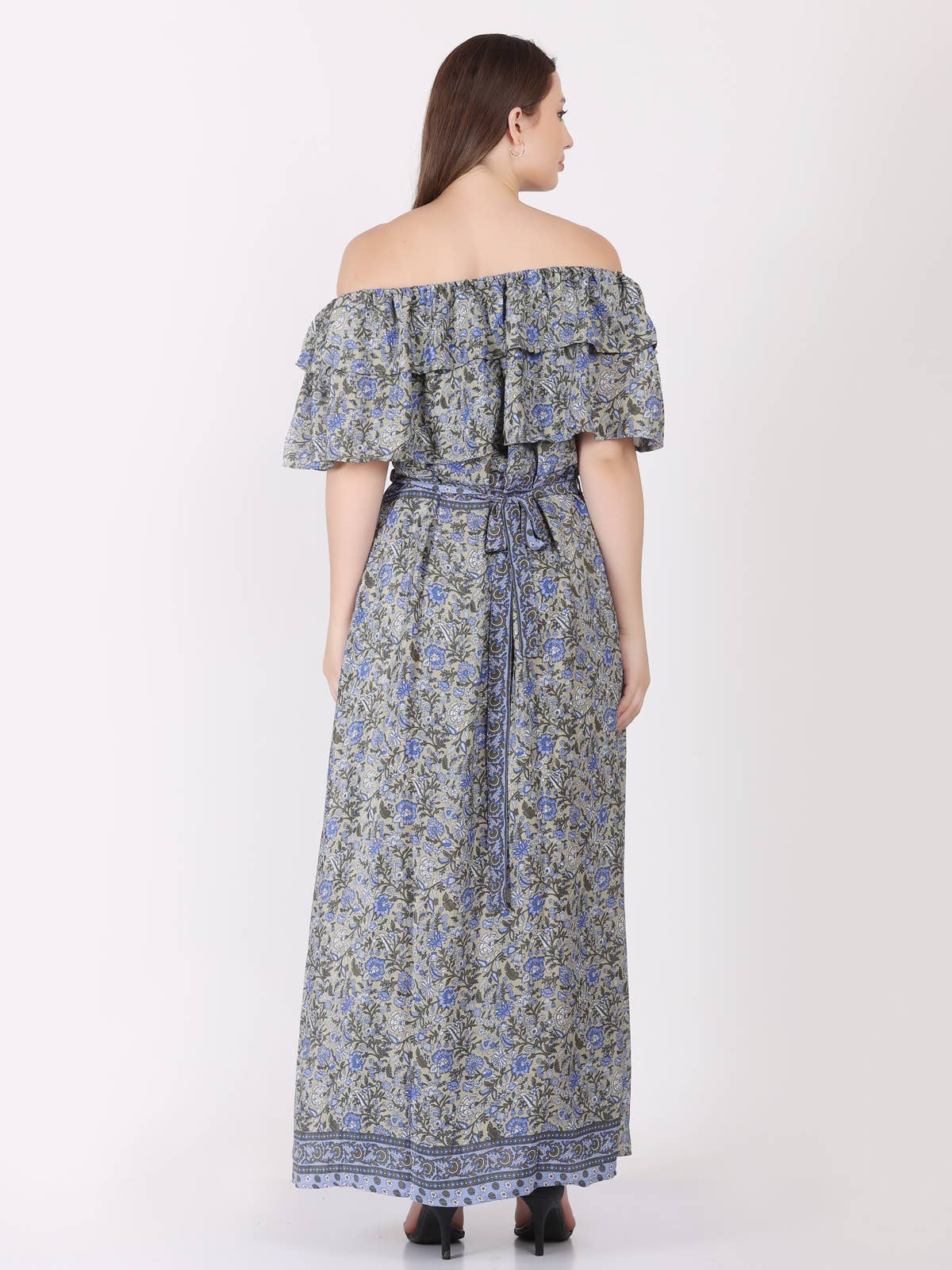 Wevez - Wholesale Dress - Women's - Women's Off Shoulder Floral Print Boho Beach Long Maxi Dress7