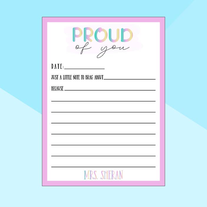 Proud of You - Teacher - Notepad for wholesale by Wild & Wicked Designs