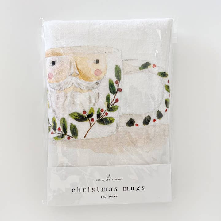 emily lex studio - Wholesale Tea towel - christmas mugs tea towel1