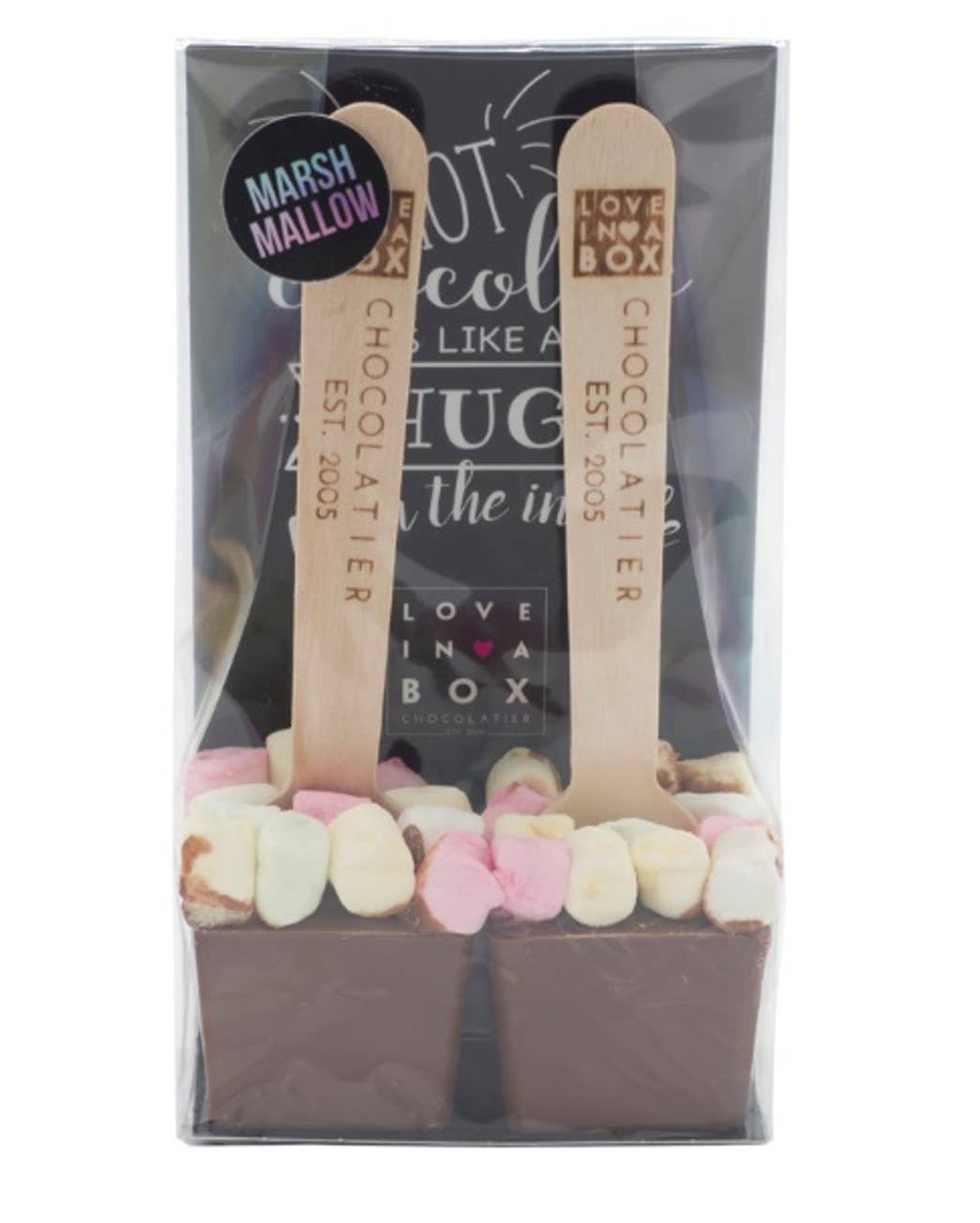 Love in a Box Chocolatier - Wholesale Hot Cocoa Spoon - Hot Chocolate Spoons - Milk + Marshmallows - 2 spoons0