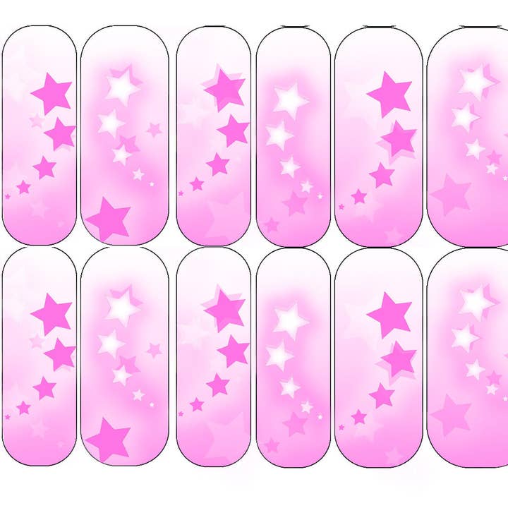 Airbrush Pink Stars for wholesale by DIPPY COW NAILS