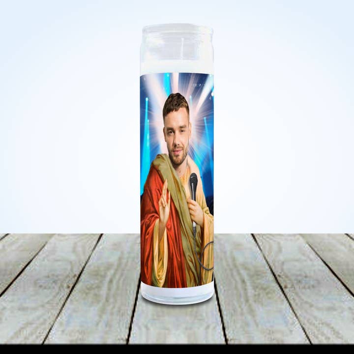 Bougie de prière des célébrités Liam Payne pour la vente par Cool Story Gifts