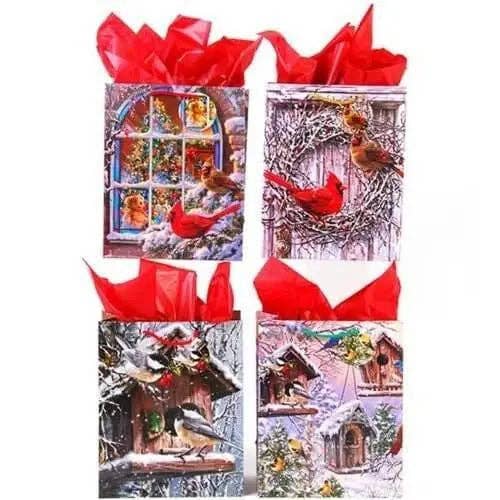 Grand sac cadeau Christmas Cardinals mat (1 ct) pour la vente par Party Expo, LLC