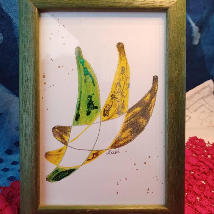 Larisanjou - Wholesale Art Print - Plátanos Hand-Embellished Art Print - Colorful Decor4