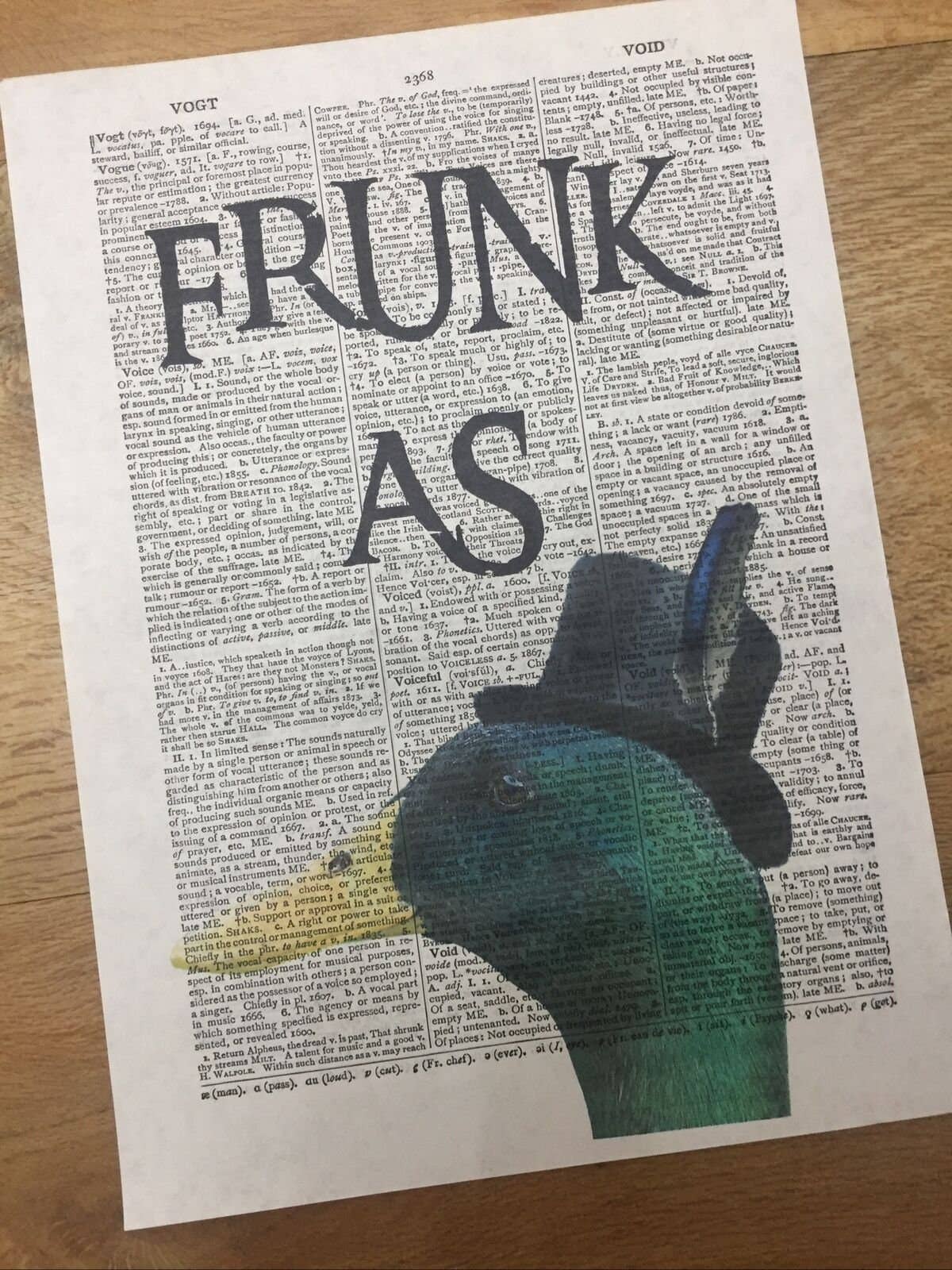 Parksmoonprints – wholesale Art print – Frunk As Duck Dictionary Quote - Humour Pun Print1