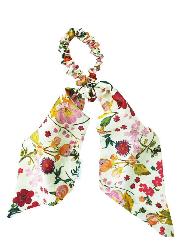 Silk Scarf Hair Scrunchie made with Liberty Fabric HEIDI for wholesale by Coco & Wolf