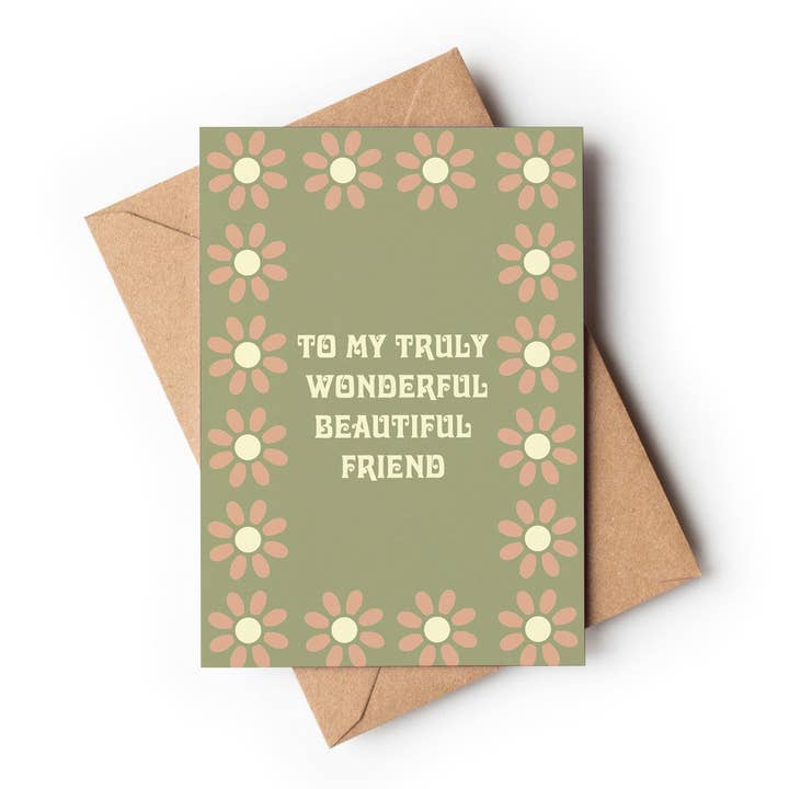 Harley and J - Wholesale Friendship card - To My Truly Wonderful Friend-Vintage Retro Greeting Card1