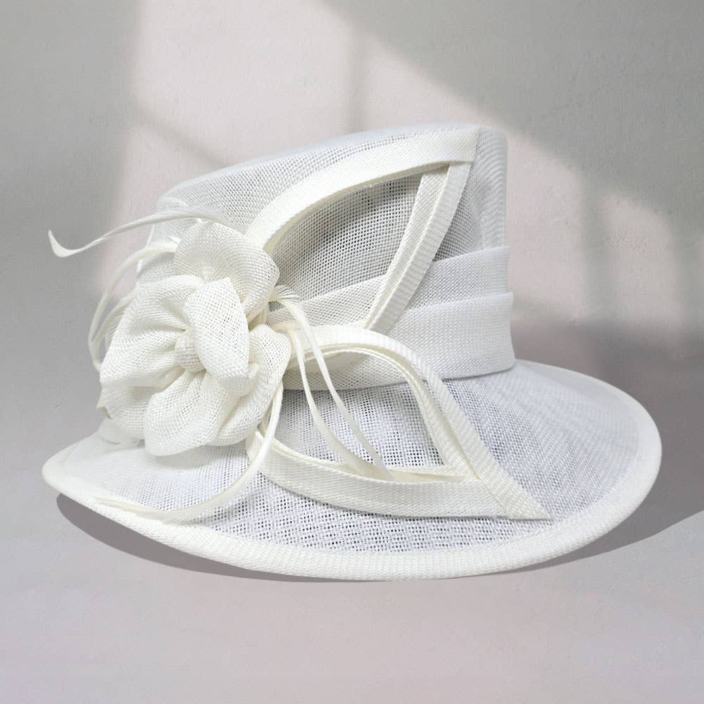 Sensibling Corp. - Wholesale Fascinator Hat - Women's - Flower Ribbon Feather Accented Sinamay Dressy Hat13