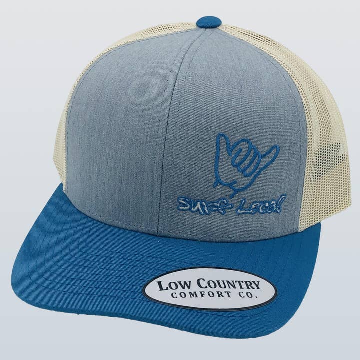 Surf Local Heather/Ocean/Beige Hat for wholesale by Riverbed Threads