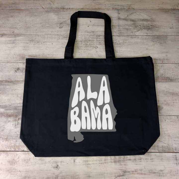 Alabama State Heavy Cotton Jumbo Canvas Reusable Tote Bag for wholesale by by BellaBlue