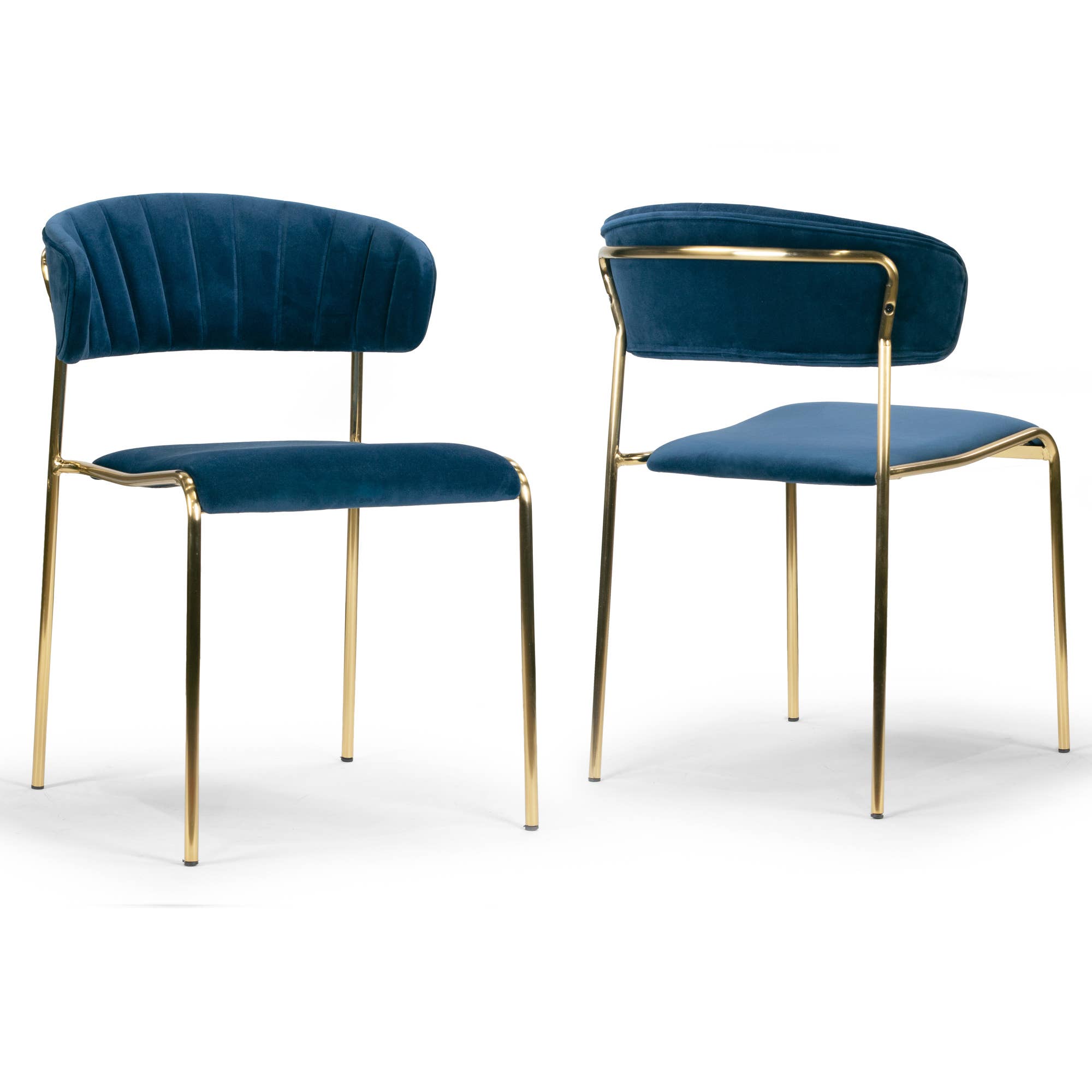 Glamour Home - Wholesale Chair - Set of 2 Andre Velvet Dining Chairs with Golden Legs2