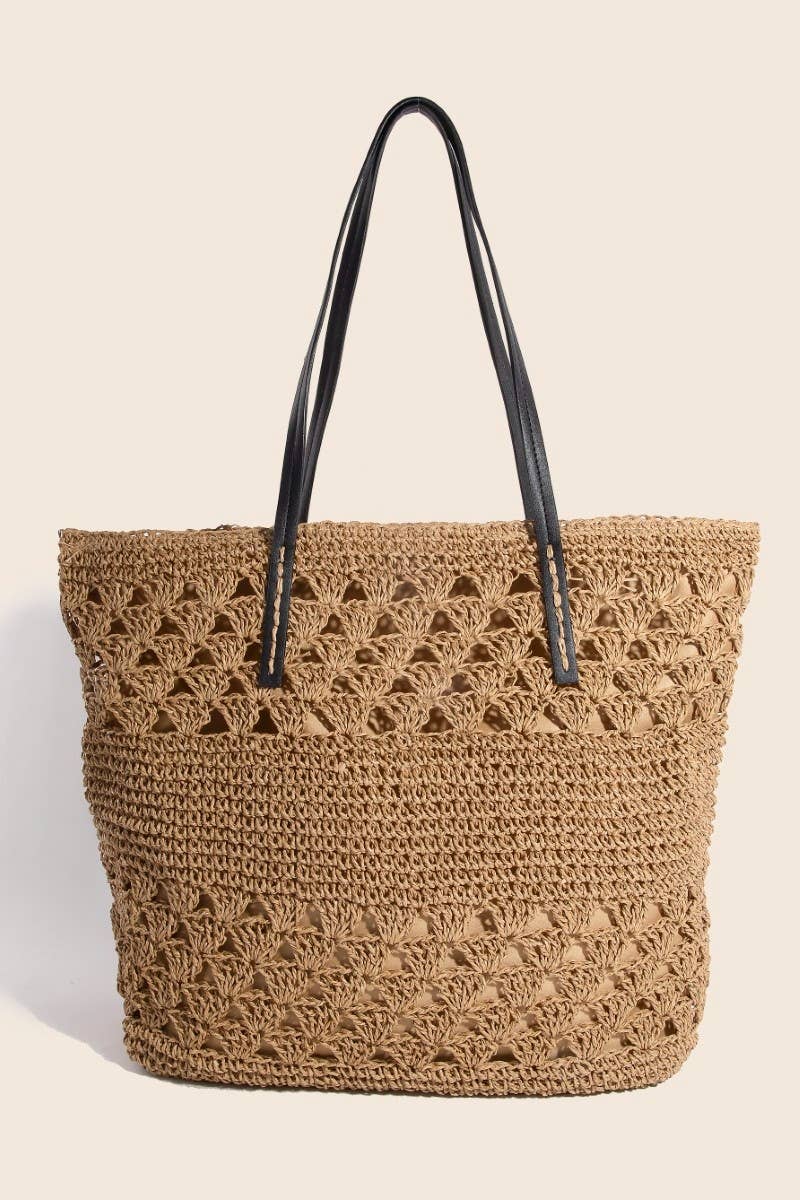Anarchy Street - Wholesale Tote Bag - Women's - Leather Handle Knitted Tote Bag0
