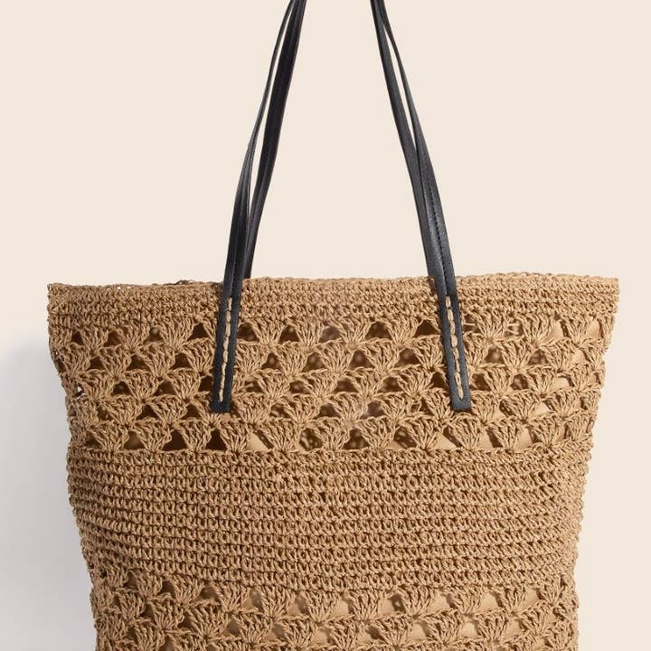 Anarchy Street - Wholesale Tote Bag - Women's - Leather Handle Knitted Tote Bag0