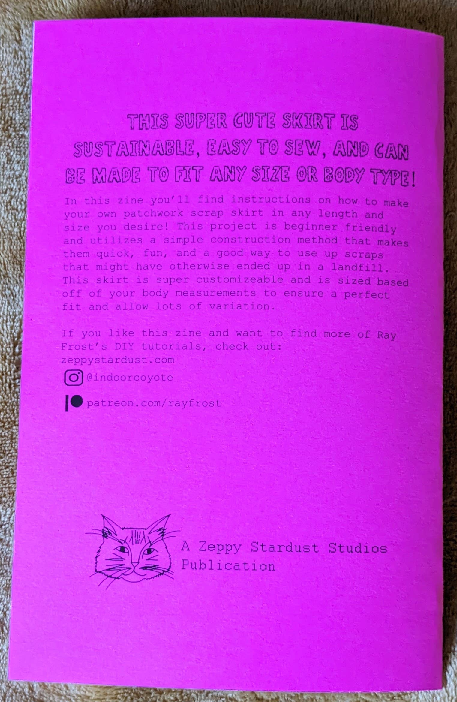 Zeppy Stardust Studios - Wholesale Crafts, Hobbies & DIY Book - How to Sew a Patchwork Scrap Skirt Zine1