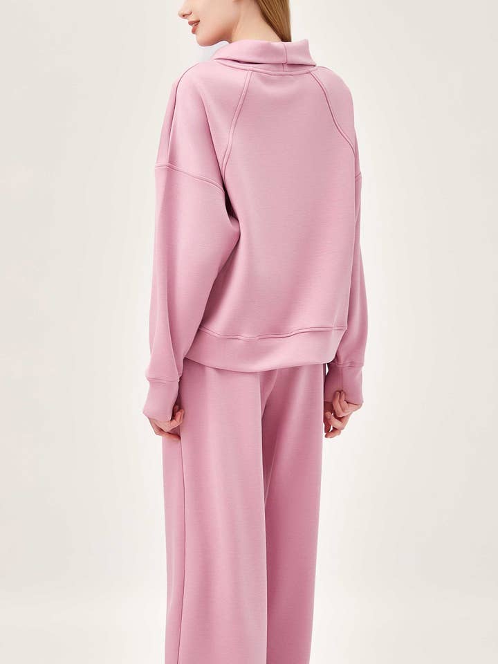 Lyserød STYBB Half-Zip Sweatshirt Sæt - Pink for engroshandel på Faire1