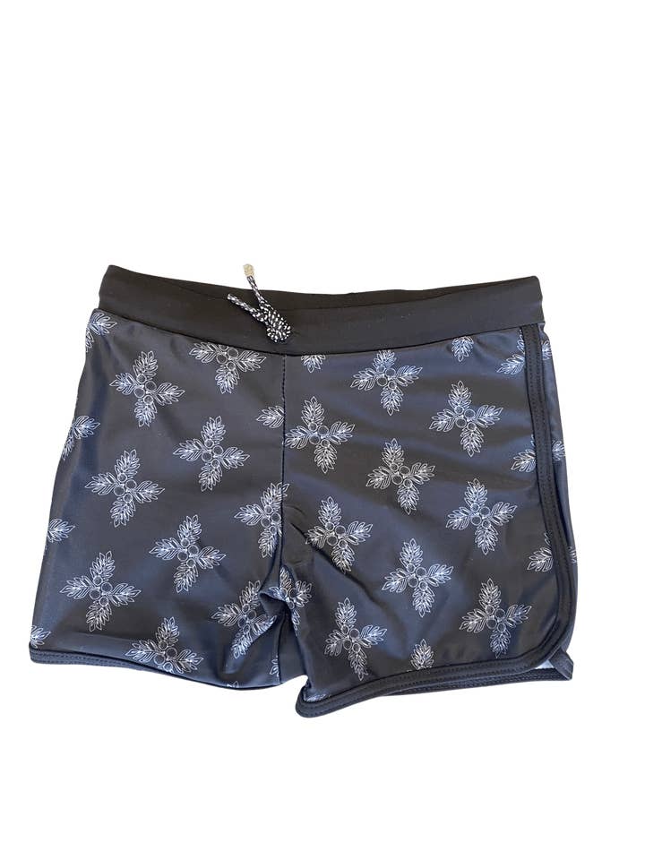 Pantaloncini morbidi per il nuoto in bandana nera del frutto del pane per la vendita all'ingrosso da parte di Of One Sea